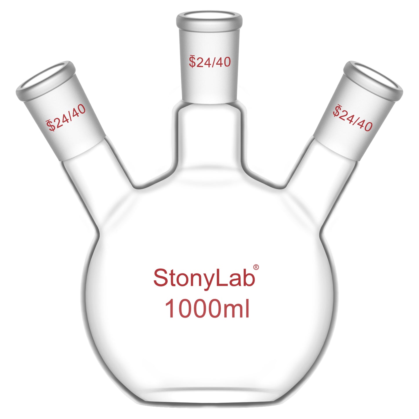 3-Neck Flat Bottom Flask, 24/40 Joint, 50-2000 ml