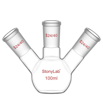 3 Neck Flat Bottom Flask, 24/40 Joint, 50-2000 ml