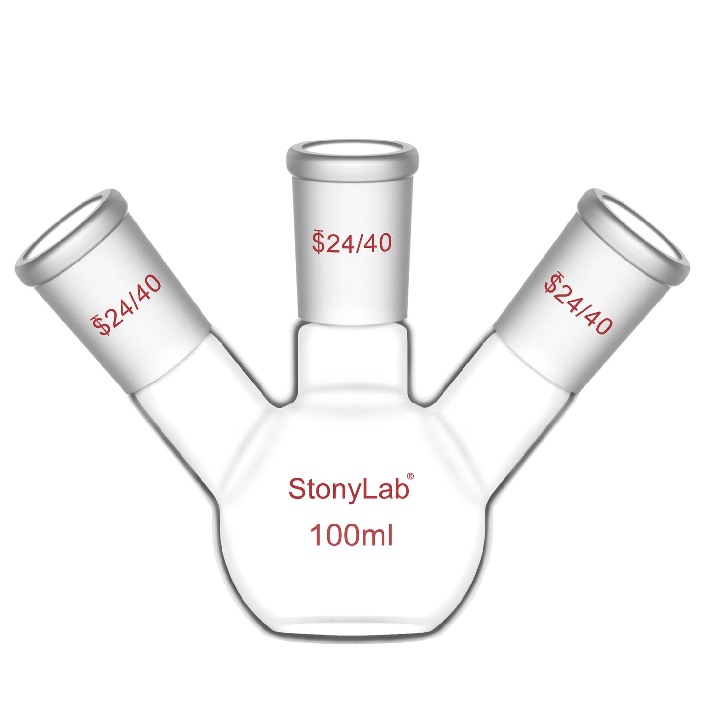 3-Neck Flat Bottom Flask, 24/40 Joint, 50-2000 ml