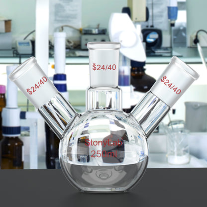 3-Neck Flat Bottom Flask, 24/40 Joint, 50-2000 ml