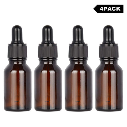 15 ml Amber Dropper Bottle, Glass Dropper with Inner Plug and Label Bottles - Dropper Bottles