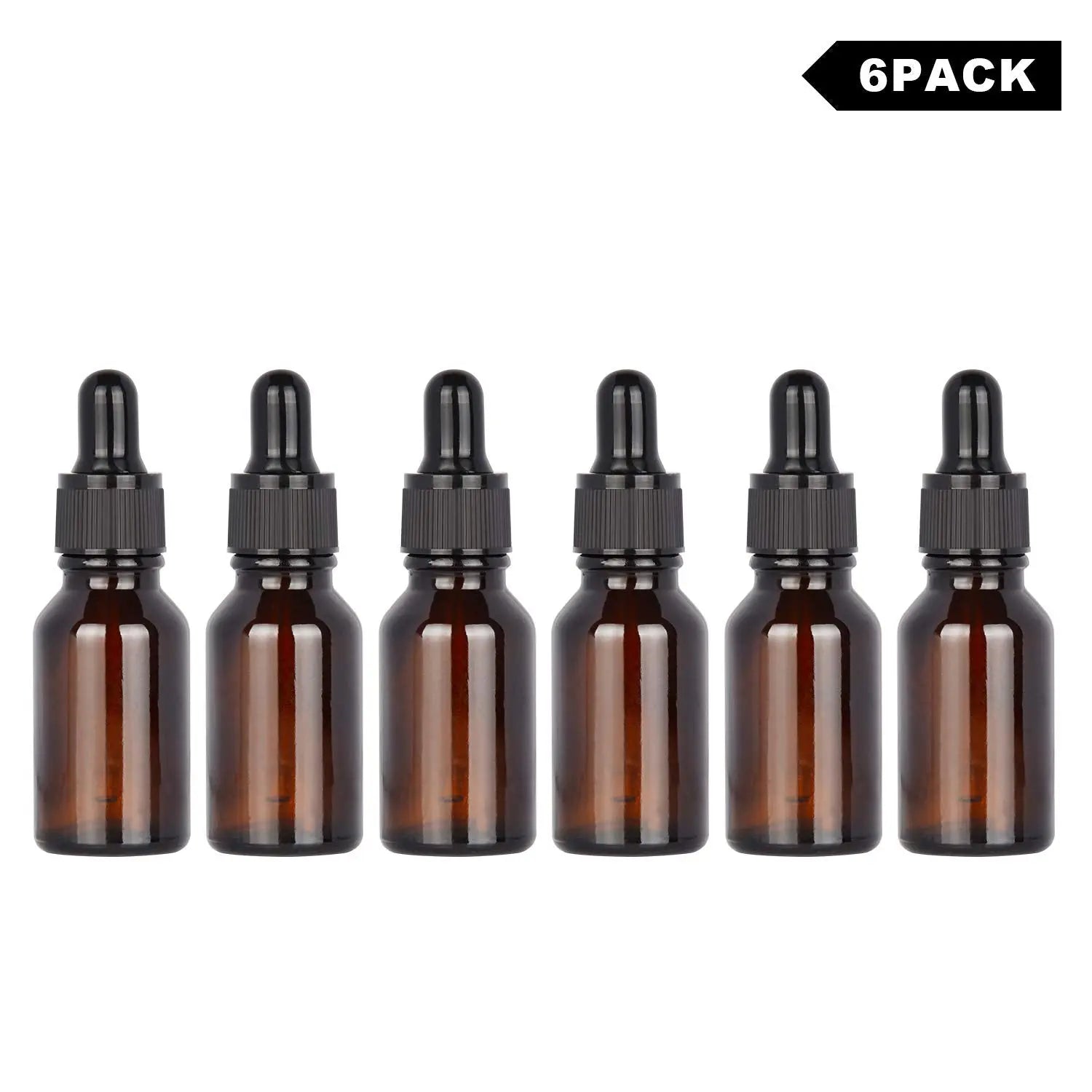 15 ml Amber Dropper Bottle, Glass Dropper with Inner Plug and Label Bottles - Dropper Bottles