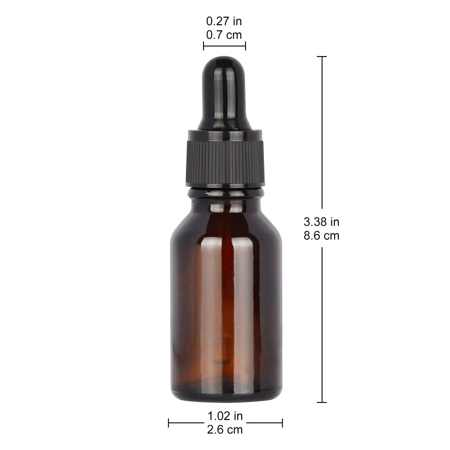 15 ml Amber Dropper Bottle, Glass Dropper with Inner Plug and Label - StonyLab Bottles - Dropper Bottles 