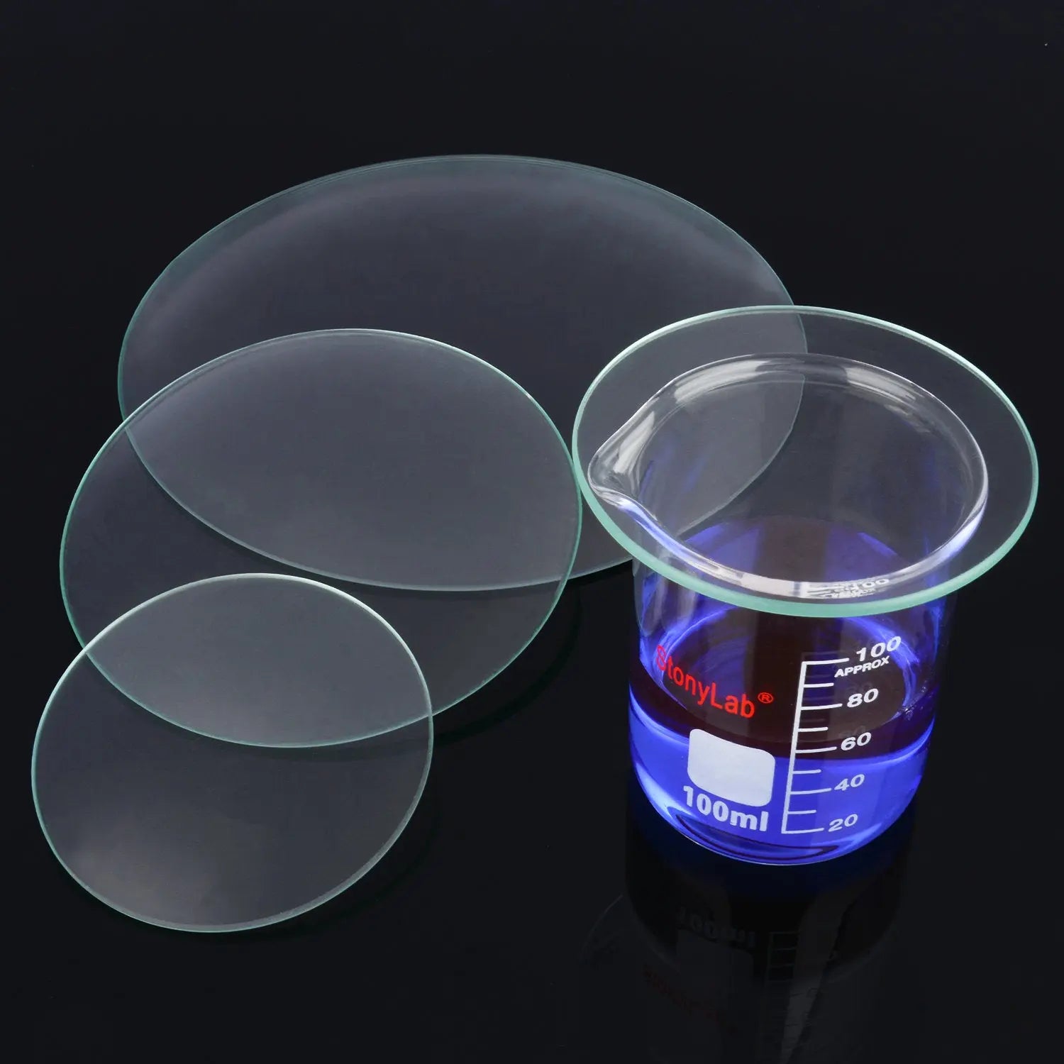 Detailed structural assembly component for StonyLab Watch Glasses Beaker Cover Dish Lid
