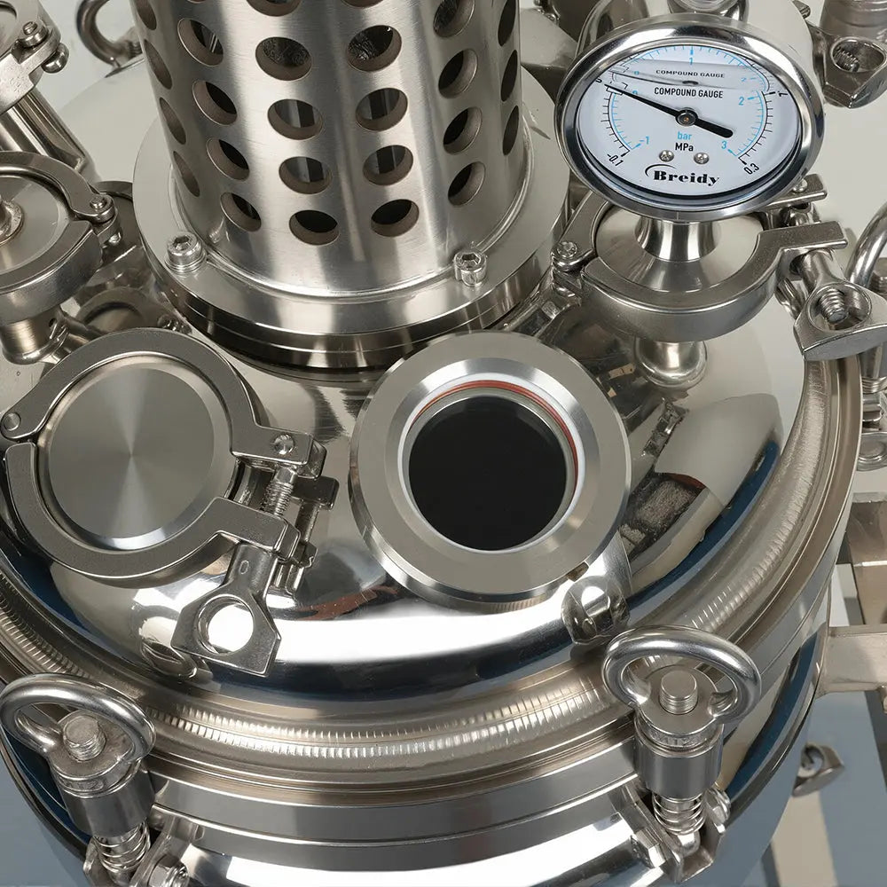 2 L jacketed 316L stainless steel reactor with mechanical stirrer and shell-and-tube condenser for laboratory chemical synthesis StonyLab