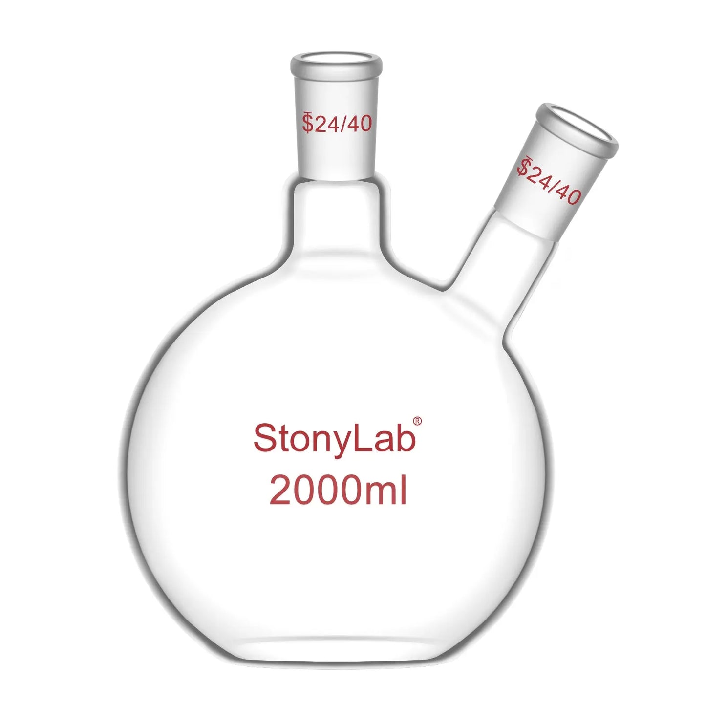 2-Neck Flat Bottom Flask with 24/40 Joint, 50-2000 ml Flasks-Flat Bottom-2 Neck