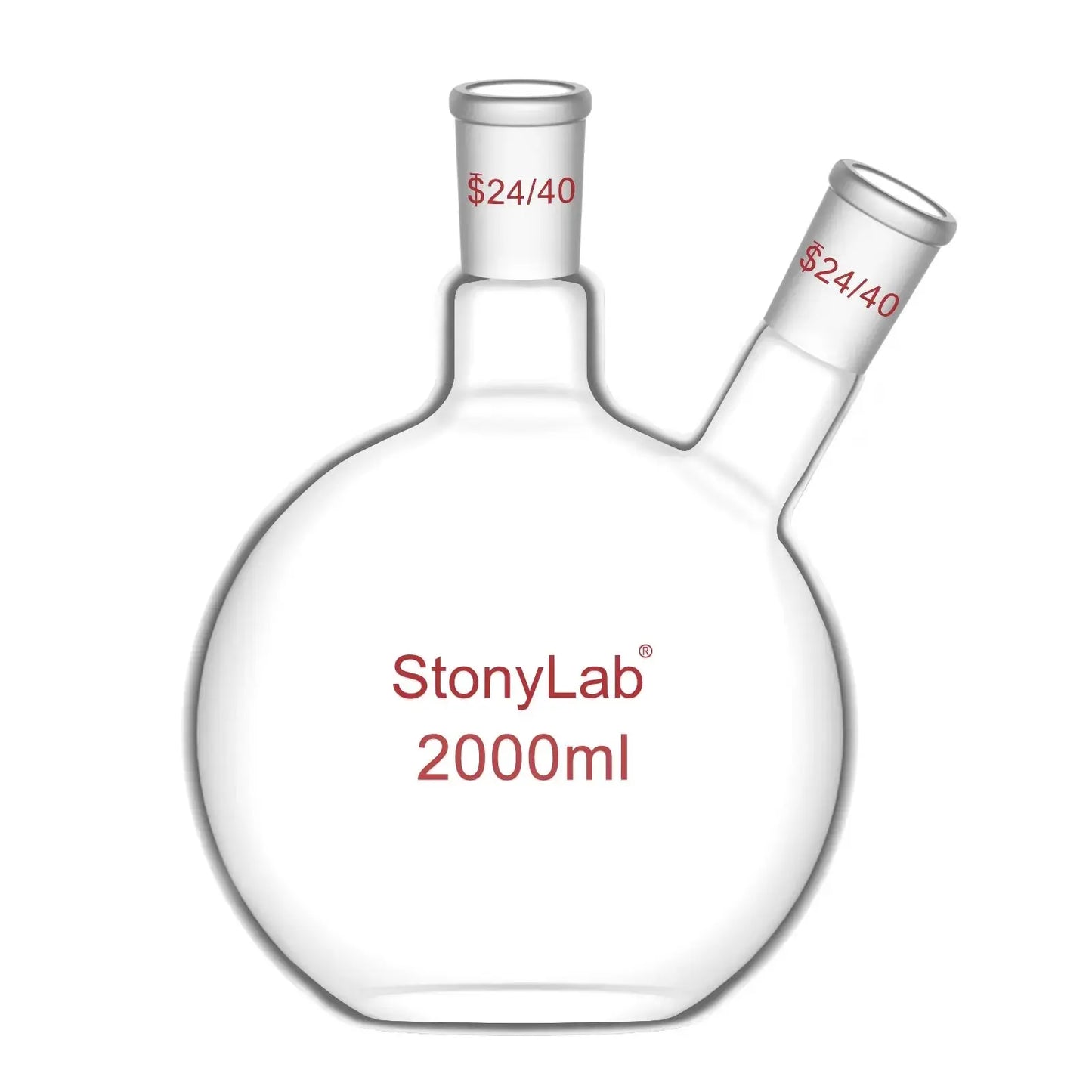 2-Neck Flat Bottom Flask with 24/40 Joint, 50-2000 ml Flasks-Flat Bottom-2 Neck