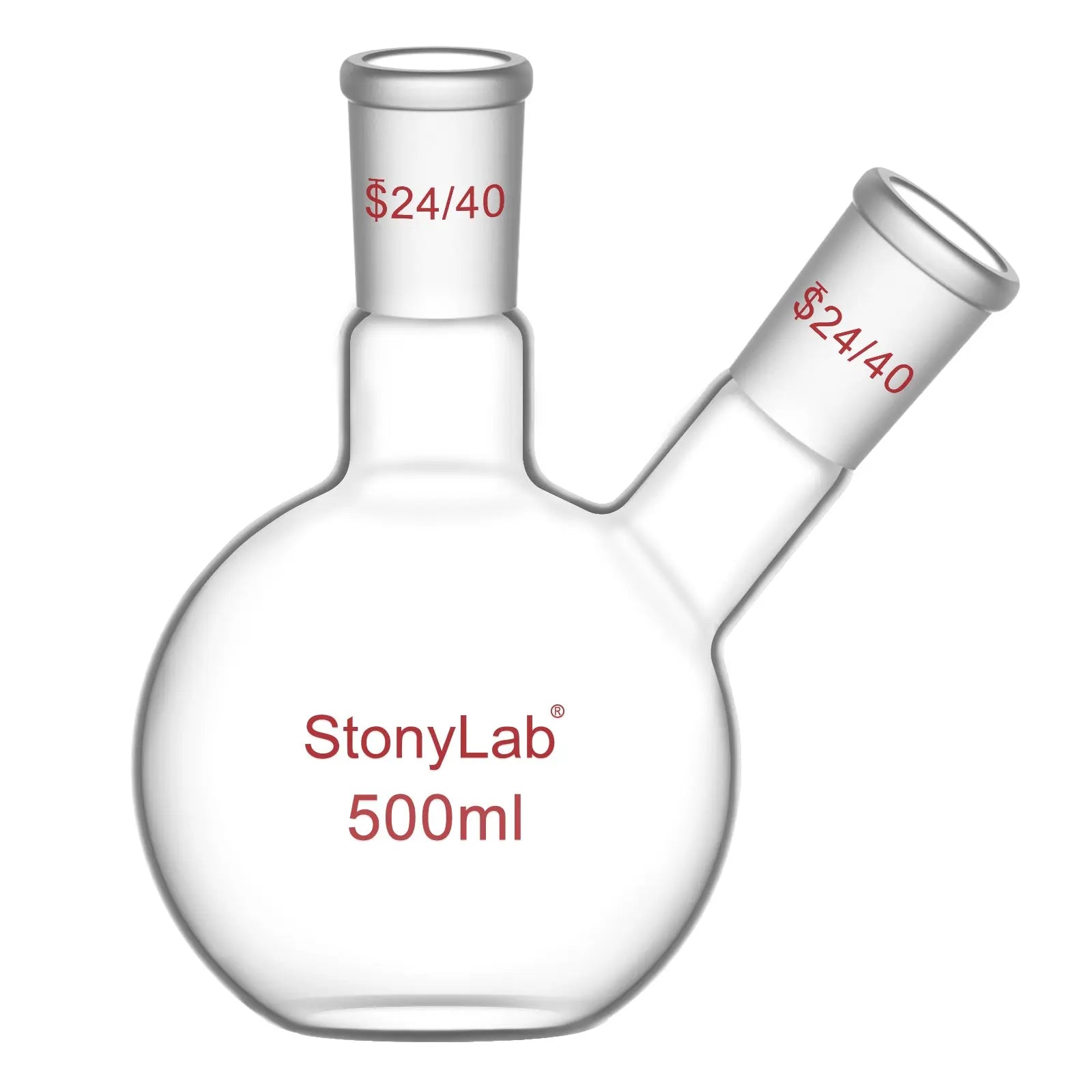 2-Neck Flat Bottom Flask with 24/40 Joint, 50-2000 ml Flasks-Flat Bottom-2 Neck