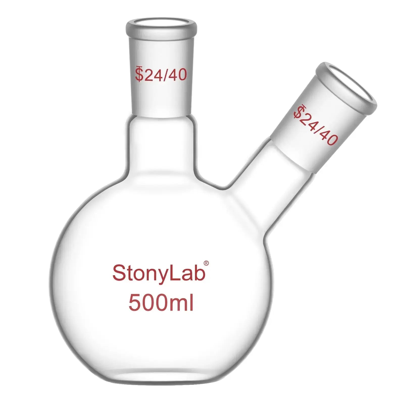 2-Neck Flat Bottom Flask with 24/40 Joint, 50-2000 ml Flasks-Flat Bottom-2 Neck