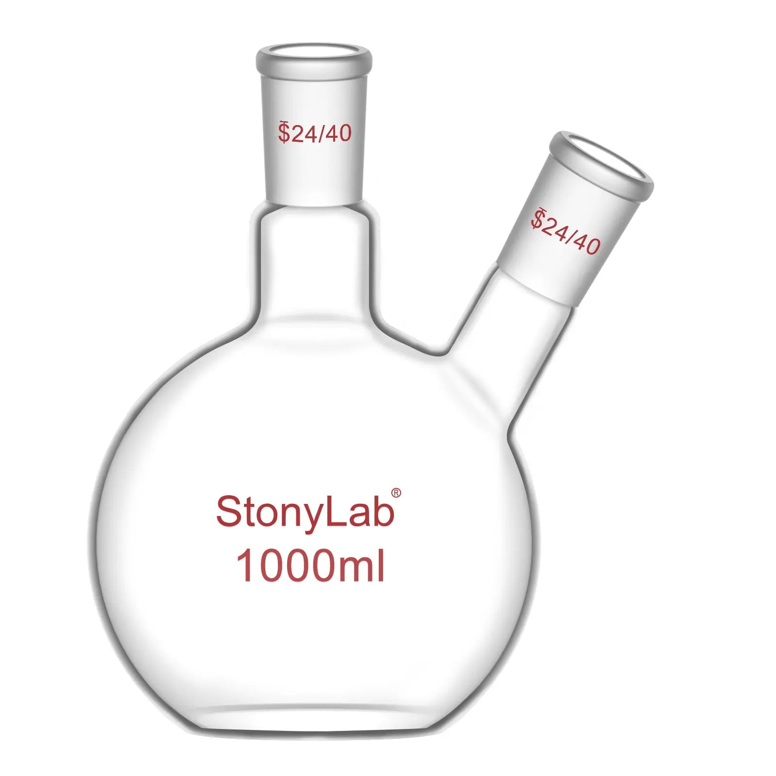 StonyLab 2-Neck Flat Bottom Flask with 24 for professional laboratory applications