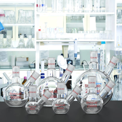 2-Neck Flat Bottom Flask with 24/40 Joint, 50-2000 ml Flasks-Flat Bottom-2 Neck