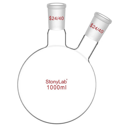 2-Neck Round Bottom Flask with 24/40 Joint, 50-5000 ml Flasks-Round Bottom