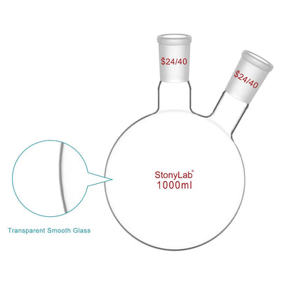 2-Neck Round Bottom Flask with 24/40 Joint, 50-5000 ml Flasks-Round Bottom