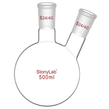 2-Neck Round Bottom Flask with 24/40 Joint, 50-5000 ml Flasks-Round Bottom