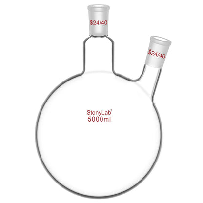 2-Neck Round Bottom Flask with 24/40 Joint, 50-5000 ml Flasks-Round Bottom