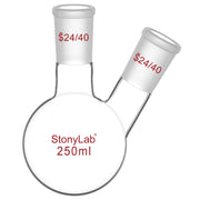 Comprehensive product view and setup components for StonyLab 2-Neck Round Bottom Flask with 24