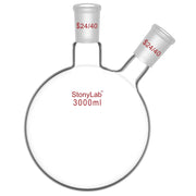 Comprehensive product view and setup components for StonyLab 2-Neck Round Bottom Flask with 24