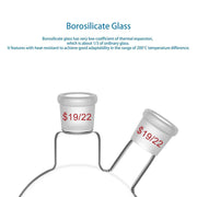 Side view and dimensional layout of the durable StonyLab 2-Neck Round Bottom Flask