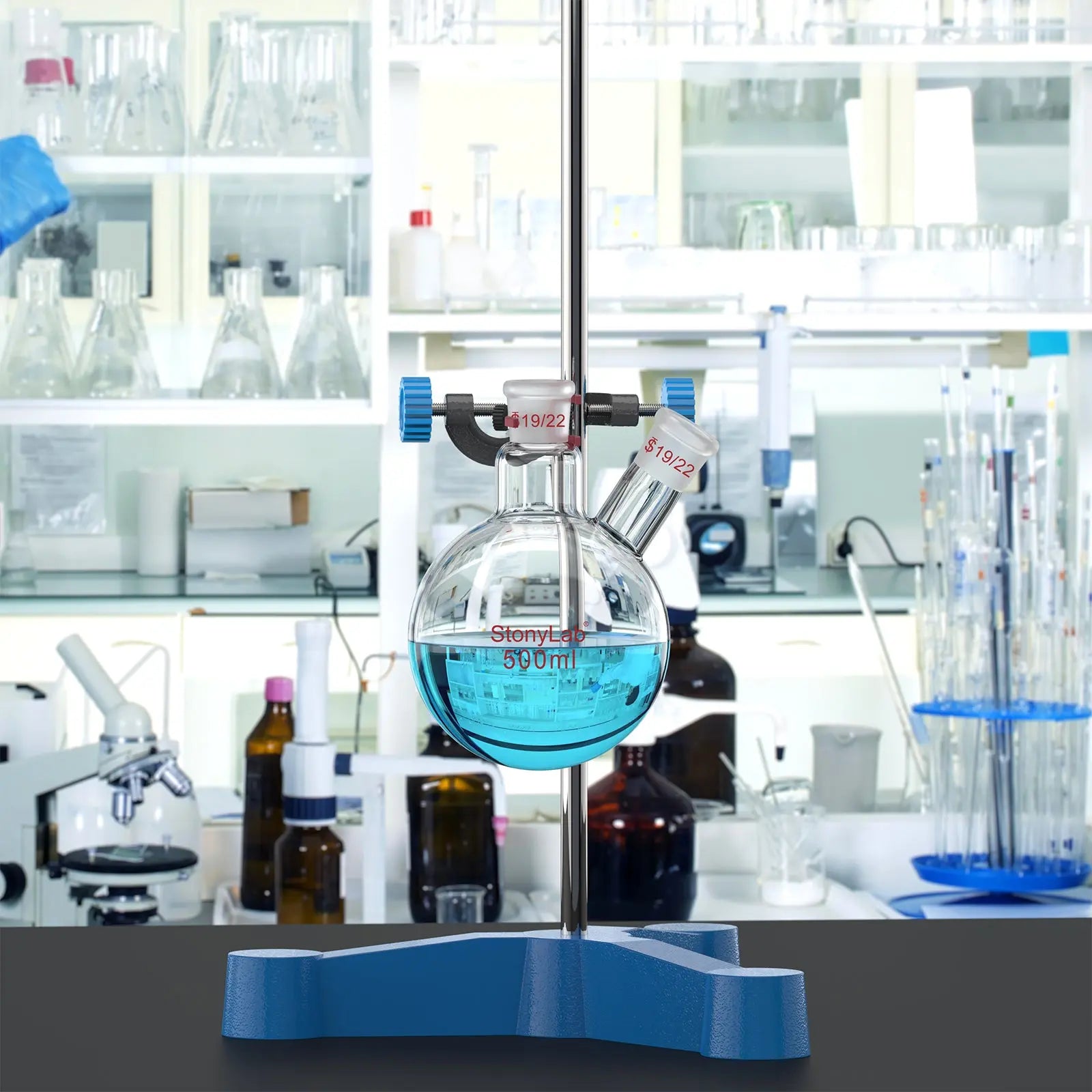 Detailed structural assembly component for StonyLab 2-Neck Round Bottom Flask