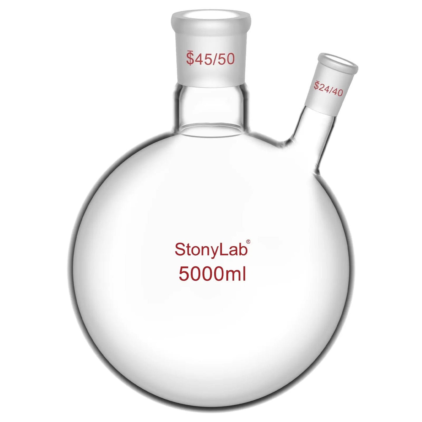 2-Neck Round Bottom Flask, 45/50 Center and 24/40 Side Joints, 5-10 L Flasks-Round Bottom-2 Neck 5 L
