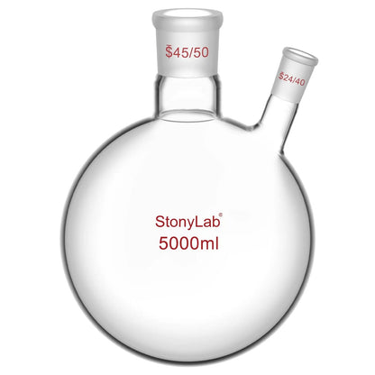 2-Neck Round Bottom Flask, 45/50 Center and 24/40 Side Joints, 5-10 L Flasks-Round Bottom-2 Neck 5 L