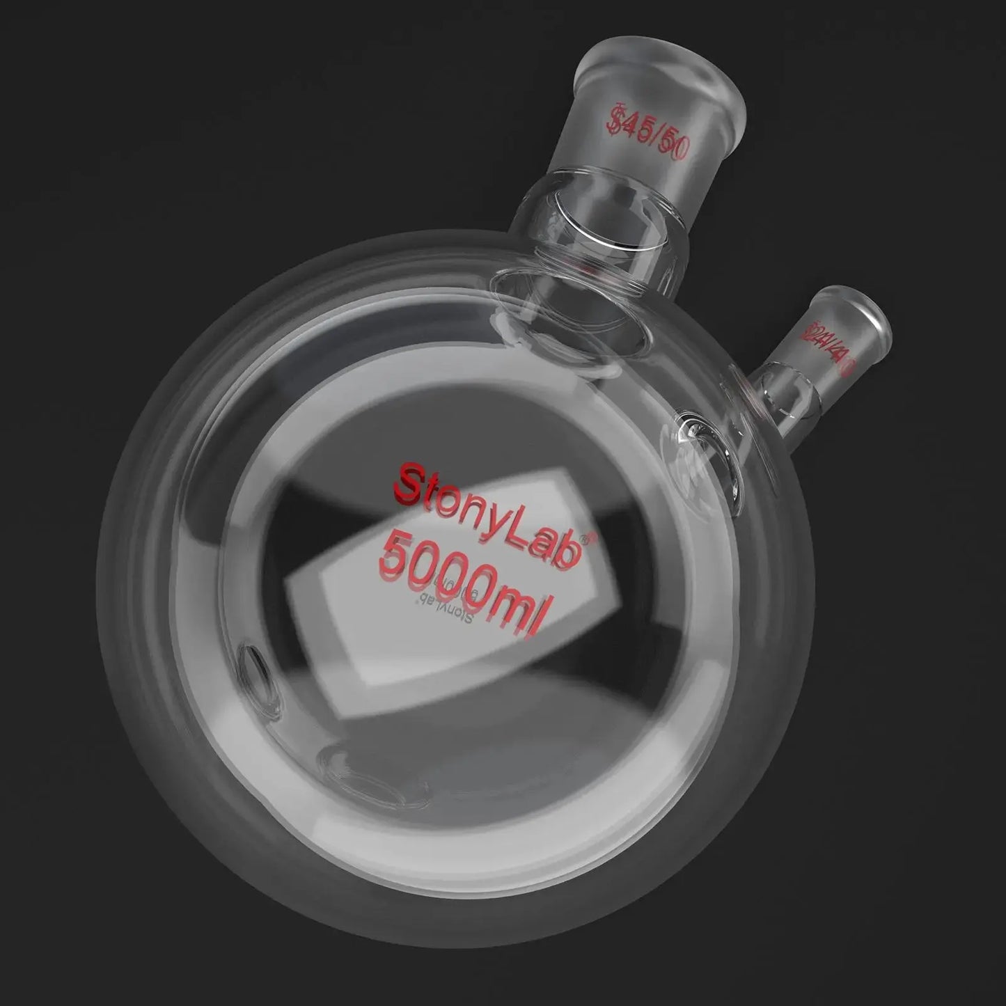 2-Neck Round Bottom Flask, 45/50 Center and 24/40 Side Joints, 5-10 L Flasks-Round Bottom-2 Neck