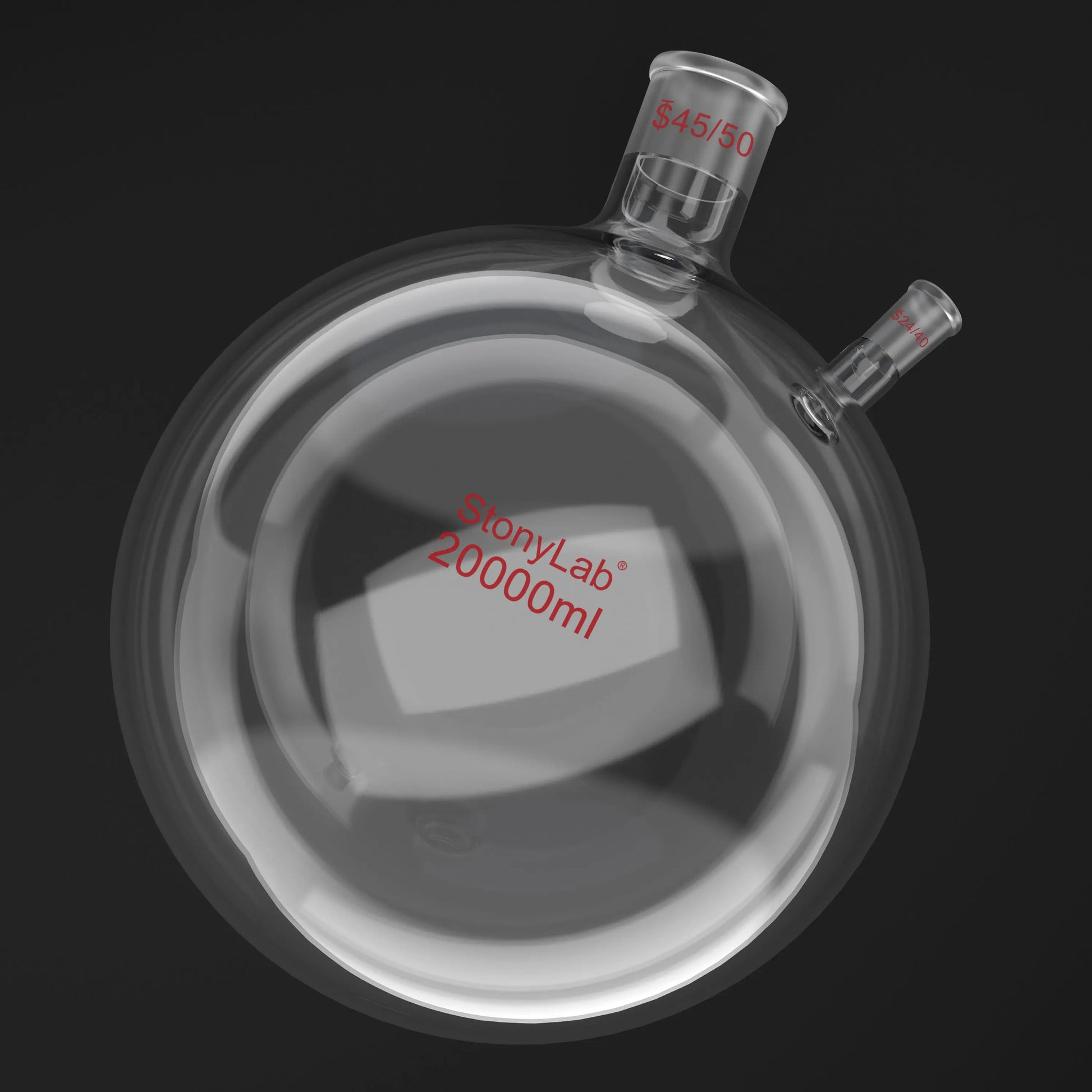 2-Neck Round Bottom Flask, 45/50 Center and 24/40 Side Joints, 5-20 L Flasks-Round Bottom-2 Neck