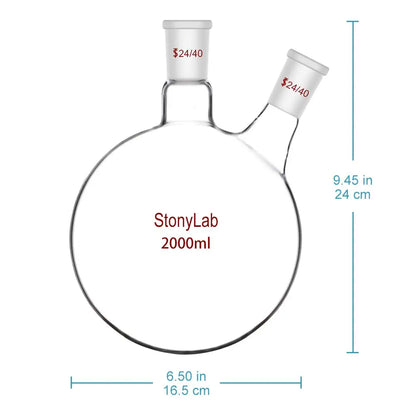 2 Neck Round Bottom Flask, 50-5000 ml Flasks - Round Bottom 2000-ml