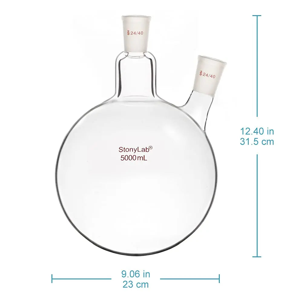 2 Neck Round Bottom Flask, 50-5000 ml Flasks - Round Bottom 5000-ml