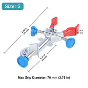 Close-up view showing the precise design and material of StonyLab 2-Prong Dual Adjust Swivel Clamp