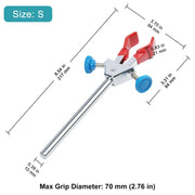 Close-up view showing the precise design and material of StonyLab 2-Prong Dual Adjustable Swivel Clamp
