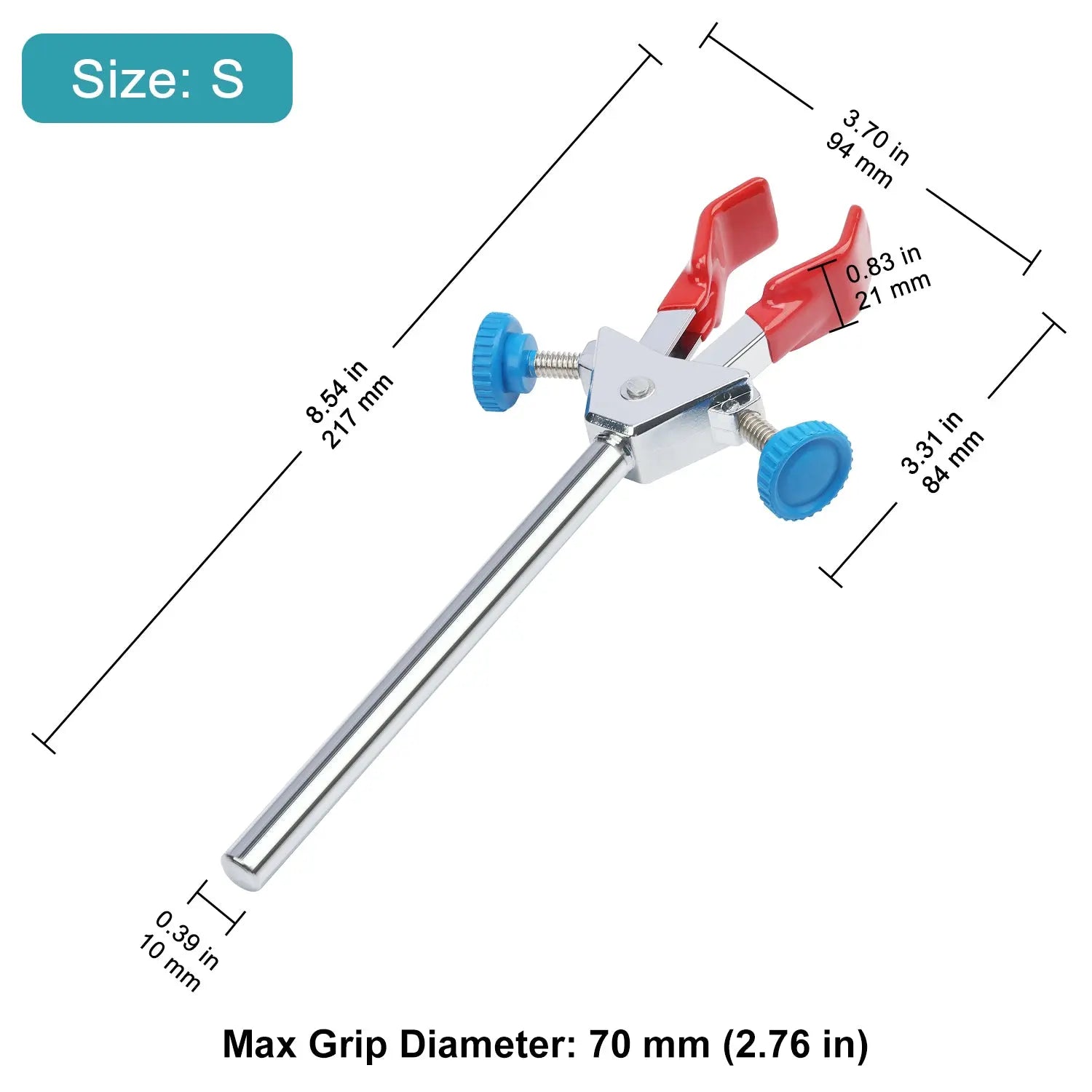 Close-up view showing the precise design and material of StonyLab 2-Prong Dual Adjustable Swivel Clamp