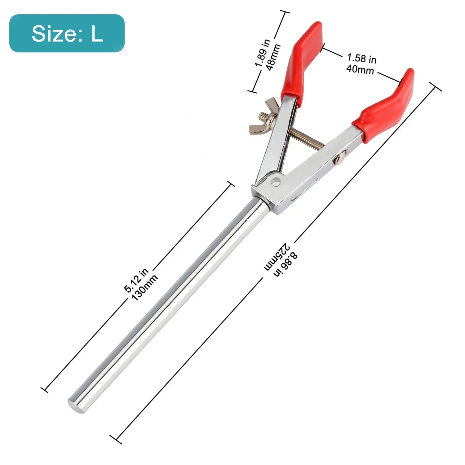 Side view and dimensional layout of the durable StonyLab 2-Prong Swivel Clamp