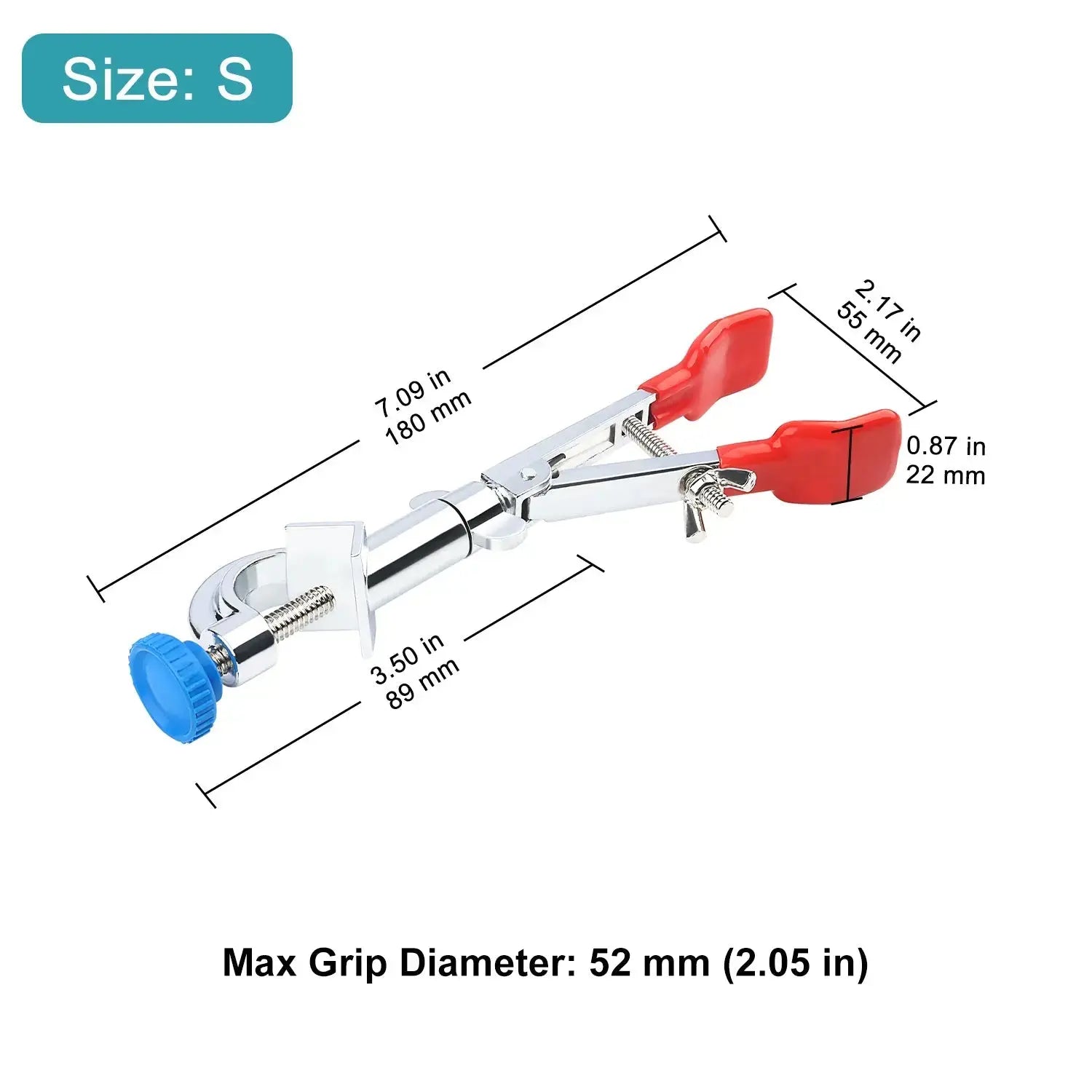 Close-up view showing the precise design and material of StonyLab 2-Prong Swivel Clamp with Boss Head