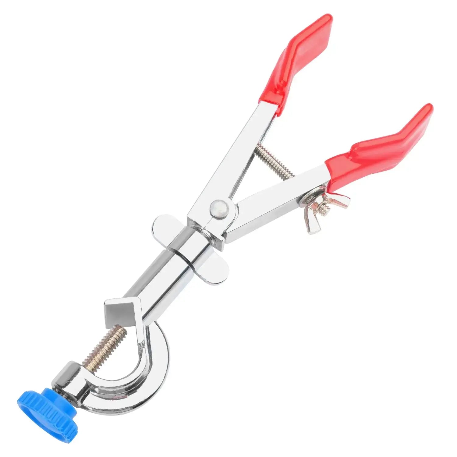 Comprehensive product view and setup components for StonyLab 2-Prong Swivel Clamp with Boss Head