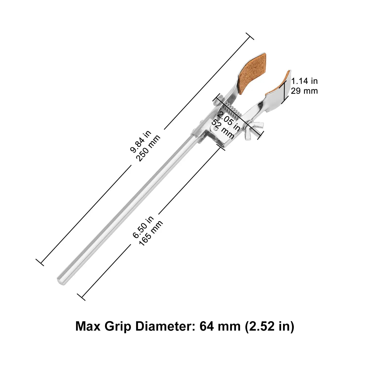 2 Prong Zinc-Plated Swivel Clamp, Single Adjust