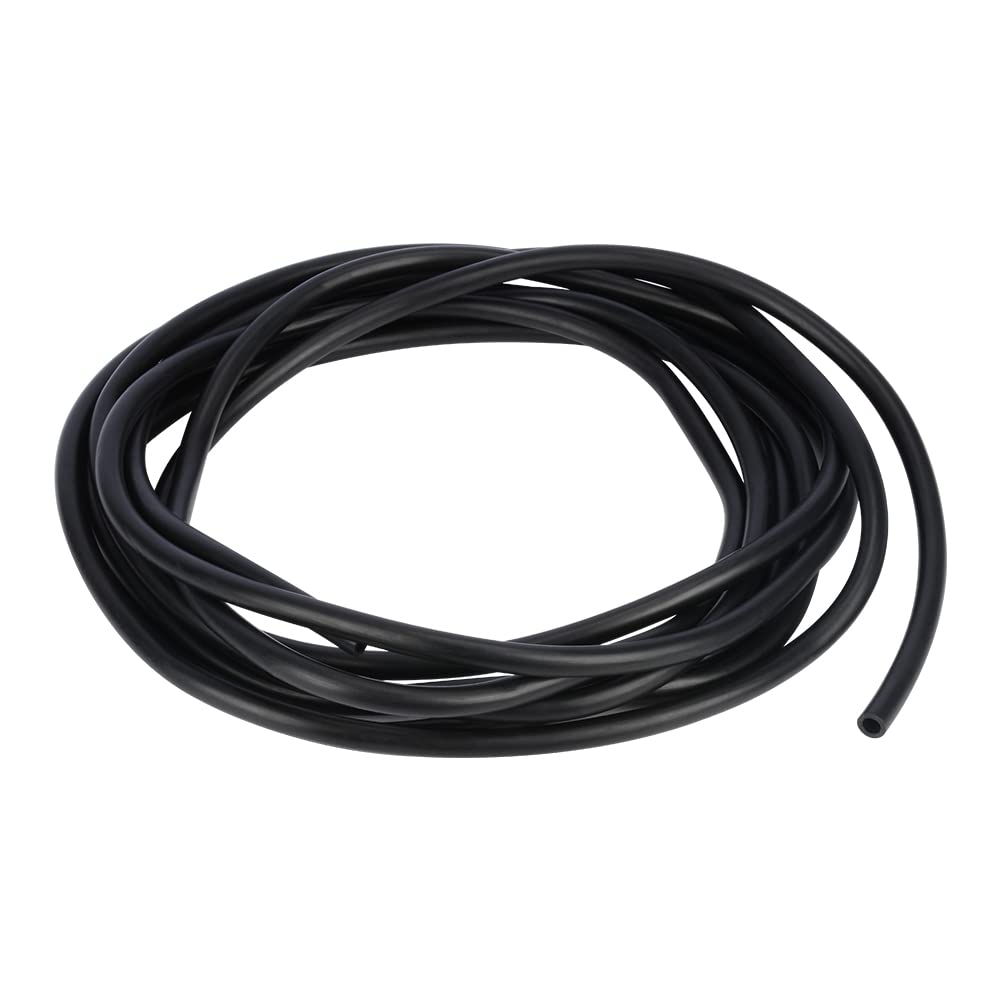 Black Rubber Tubing, 1/4-5/16 in ID x 3/8-15/32 in OD (6-8 mm x 9-12 mm), 1-5 m