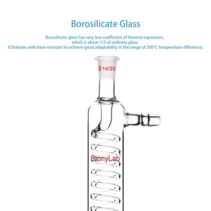 Glass Graham Condenser with 14/20 Joint Condensers