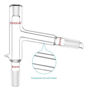Side view and dimensional layout of the durable StonyLab 75 Degree Distillation Head with Vacuum Jacket
