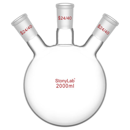 3 Neck Round Bottom Flask, 24/40 Joints, 50-5000 ml