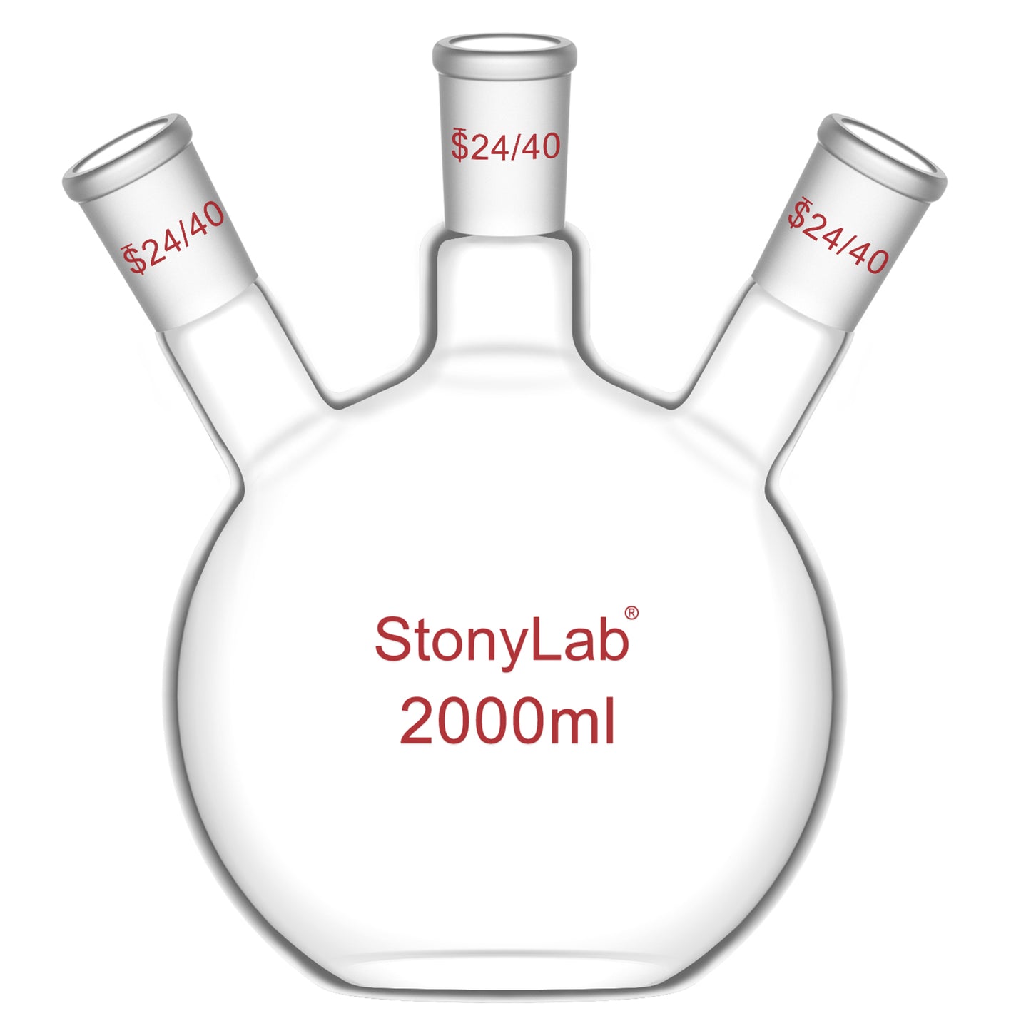 3 Neck Flat Bottom Flask, 24/40 Joint, 50-2000 ml