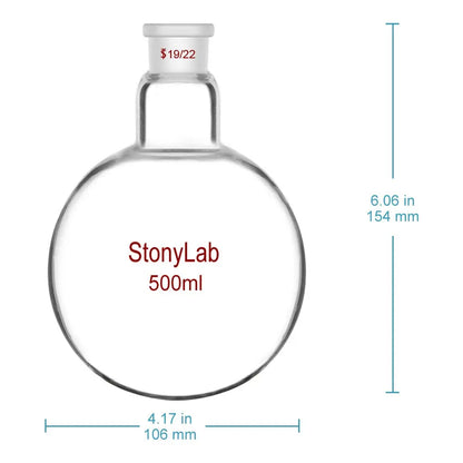 Single Neck Round Bottom Flask, 19/22 Joint, 50-500 ml Flasks - Round Bottom