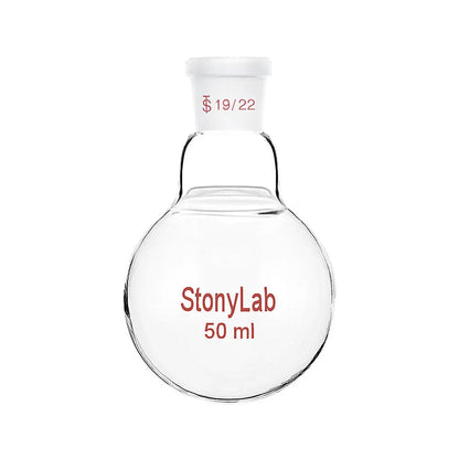 Single Neck Round Bottom Flask, 19/22 Joint, 50-500 ml - StonyLab Flasks - Round Bottom 50-ml