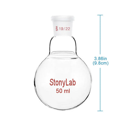 Single Neck Round Bottom Flask, 19/22 Joint, 50-500 ml - StonyLab Flasks - Round Bottom 