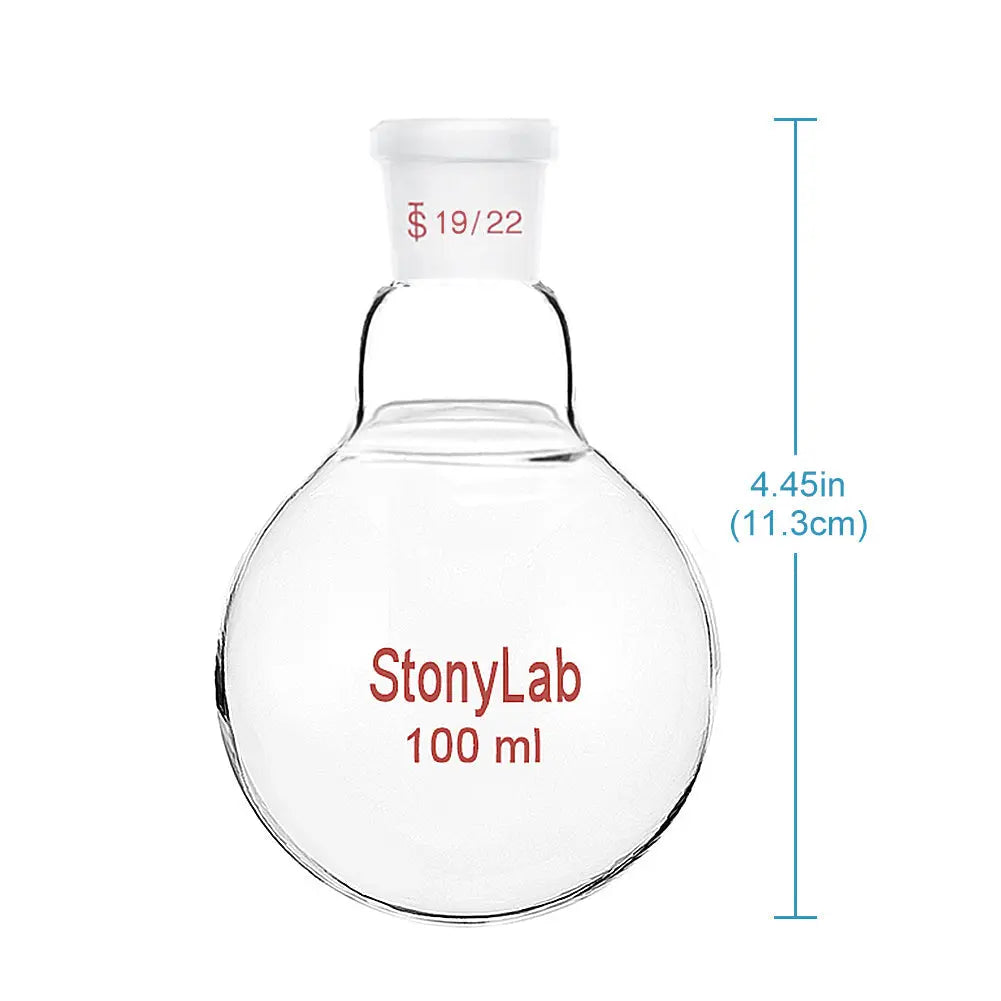 Single Neck Round Bottom Flask, 19/22 Joint, 50-500 ml - StonyLab Flasks - Round Bottom 