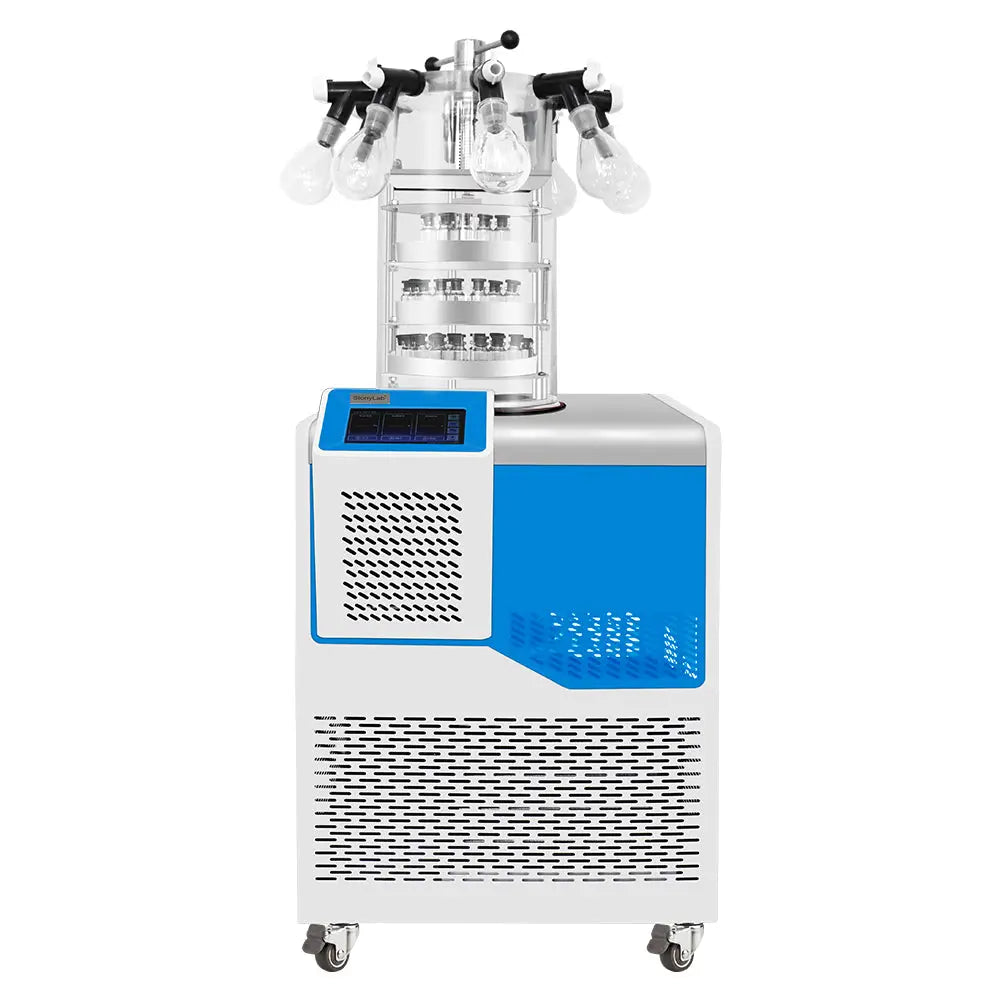 Control panel and digital status display setup of StonyLab Vertical Freeze Dryer with Vacuum Pump