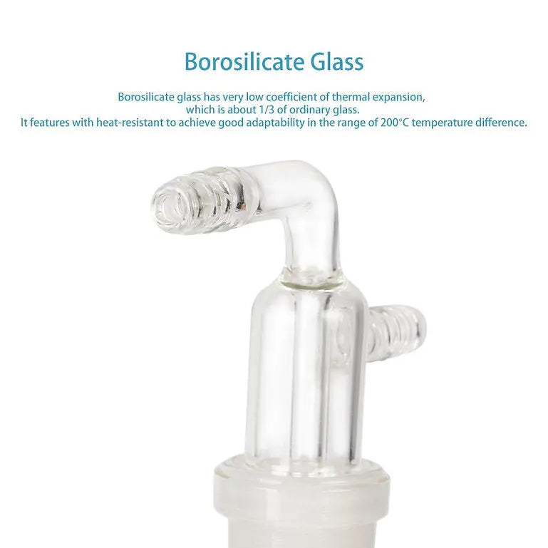 Side view and dimensional layout of the durable StonyLab Separable Vacuum Cold Trap Bubblers