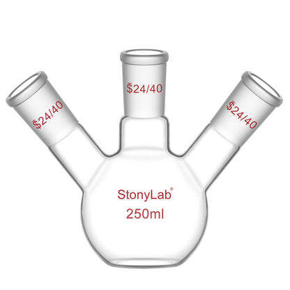 3-Neck Flat Bottom Flask, 24/40 Joint, 50-2000 ml