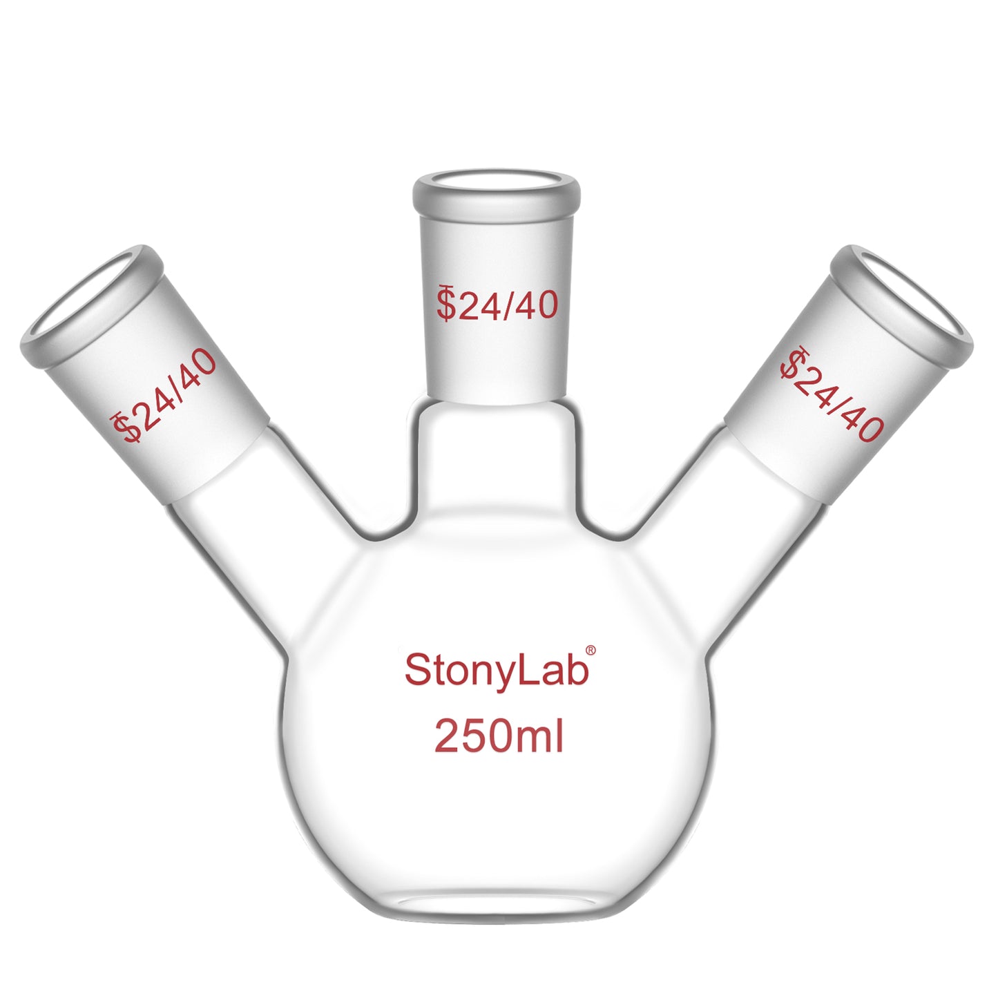 3 Neck Flat Bottom Flask, 24/40 Joint, 50-2000 ml