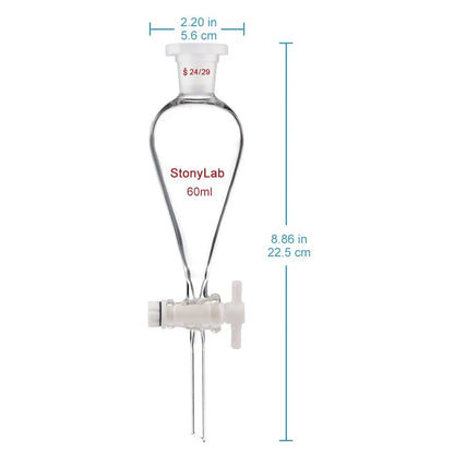 Conical Separatory Funnel, 24/29 Joints and PTFE Stopcock, 60-5000 ml - StonyLab Funnels - Separatory 